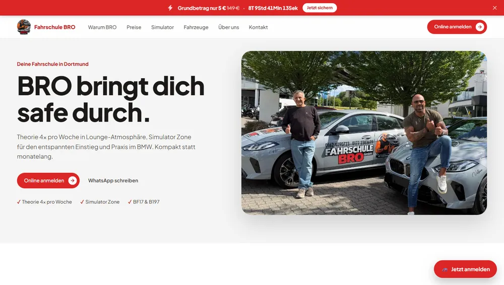 Fahrschule BRO, Webauftritt